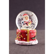 Deco Elit Noel Baba Mini Boy Işıklı Kar Küresi 6,5 cm Çok Renkli Cam Yılbaşı Hediyesi Tek Parça