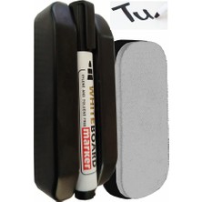 Yazı Tahta Kalemi ve Yazı Tahta Silgisi 1 Adet Ops Kolay Silinebilir Beyaz Yazı Tahta Kalemi ve Keçe Uçlu Tahta Silgisi