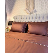 Acı Kahve Renkli Pamuk-Saten Yorgan Kılıfı