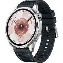 Sneezy Huawei Watch Gt6 46MM Ile Uyumlu Metal Tokalı Dikiş Desenli Dokuma Silikon Kordon