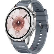 Sneezy Huawei Watch Gt6 46MM Ile Uyumlu Metal Tokalı Dikiş Desenli Dokuma Silikon Kordon