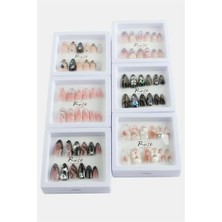 Rose Taşlı Takma Tırnak