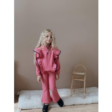 Kız Çocuk Fitilli Fırfır Detaylı Kışlık Takım