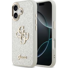 iPhone 17 Uyumlu Kılıf Lisanslı 4g Büyük Metal Kamera Çerçeveli ve Logolu Glitter Kapak Gri