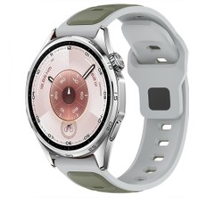 Huawei Watch Gt6 46MM Ile Uyumlu Çift Renkli Spor Silikon Kordon Nefes Alabilir Konforlu