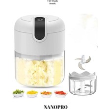 Pembe 250ML Şarjlı 3 Bıçaklı Mini El Rondo, Pratik ve Kullanışlı Mutfak Aracı