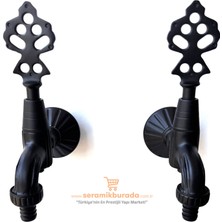 Ikili Osmanlı Musluğu Rakorlu Siyah