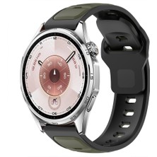 Huawei Watch Gt6 46MM Ile Uyumlu Çift Renkli Spor Silikon Kordon Nefes Alabilir Konforlu