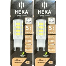 (2 Adet) Heka 5W (37W) 6500K (Beyaz Işık) G9 Duylu Dim Edilebilir LED Kapsül Ampul
