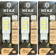 (3 Adet) Heka 5W (37W) 6500K (Beyaz Işık) G9 Duylu Dim Edilebilir LED Kapsül Ampul
