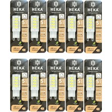 (10 Adet) Heka 5W (37W) 6500K (Beyaz Işık) G9 Duylu Dim Edilebilir LED Kapsül Ampul