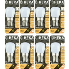 (8 Adet) Heka 2W (14W) 3000K (Sarı Işık) E14 Duylu (Ince Duy) Dim Edilebilir Soft LED Mini Ampul