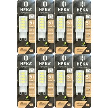(8 Adet) Heka 5W (37W) 6500K (Beyaz Işık) G9 Duylu Dim Edilebilir LED Kapsül Ampul
