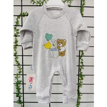 Erselbaby Bebek Pamuklu Ayıcık Baskılı Tulum - Uzun Kollu ve Rahat