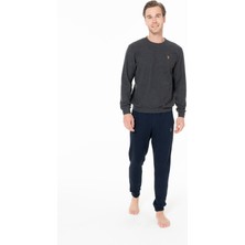 U.s. Polo Assn. 18995 Erkek Antrasıt Yuvarlak Yaka Uzun Kollu Pijama Takımı