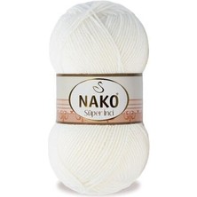 Nako 5 Adet Süper Inci El Örgü İpi 300 Ekru