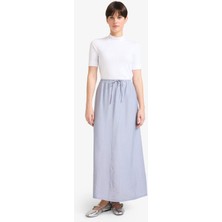 DeFacto Relax Fit Beli Lastikli Krinkıl Kumaş Bilek Midi Etek G1093AX25SM