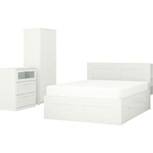 Yatak Odası Takımı, Beyaz, 160X200 Cm, 3'lü Set