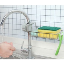 Beyaz Mutfak ve Banyo Demir Raf, Sabunluk ve Süngerlik, 2'li Set