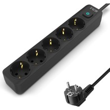 Dörtli Akım Korumalı Siyah ve Yeşil Elektrik Koruma Seti