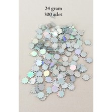 MiraLive Oya Abiye Bileklik Kolye Pleksi Metalik Plastik Pul Gümüş Renk 24 Gram 300 Adet - BNC578