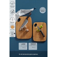 2'li Bambu Kesme Tahtası, 28/33 Cm, Kahverengi, Dayanıklı ve Şık Tasarım