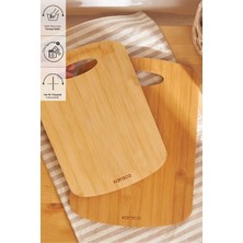 Iki Parça Bambu Kesme Tahtası 28/33 Cm, Kahverengi