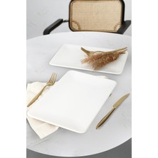 Beyaz Siera Kayık Tabak 31X21 Cm, 2'li Set, Şık ve Kullanışlı Ürün.