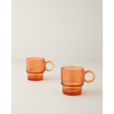 2'li Cam Kupa Seti 300 ml Amber, Şık ve Kullanışlı Içecek Kabı