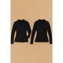 Kadın Pamuklu Likralı Uzun Kol Penye 2'li Atlet Q6K0K2T3KA