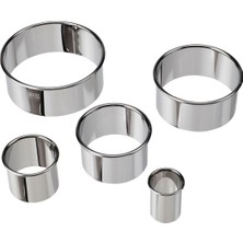 5'li Yuvarlak Hamur Şekillendirici Seti, Paslanmaz Çelik Kaliteli Kesiciler