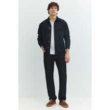 Regular Fit Worker Stil Rinse Koyu Indigo Erkek Jean Ceket
