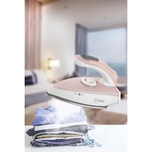 Küçük ve Hafif Seyahat Ütüsü, 1000W Güç, Şık Pembe ve Beyaz Tasarım