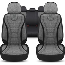 City Serisi Volvo S60 2000-2009 ile Uyumlu Koltuk Kılıfı, Gri-Siyah