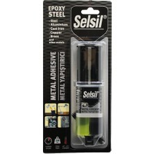 Selsil Epoxy Steel Metal Şırınga Epoksi Yapıştırıcı 28GR. Metal - Çelik - Alüminyum - Ahşap - Plastik (4887)