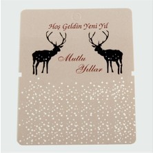 Msa-Shop Mutlu Yıllar Bileklik Kartı 200 Adet-Kahverengi