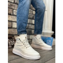 ET0151 Içi Kürklü Bağcıklı Beyaz Erkek Tarz Spor Bot