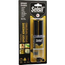 Selsil Epoxy Syrınge Adhesive Şırınga Epoksi Yapıştırıcı 28GR. Alüminyum - Cam - Porselen - Seramik - Ahşap - Metal (4887)