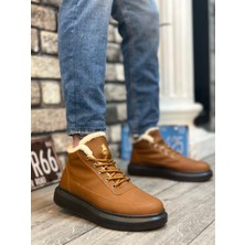 ET0151 Içi Kürklü Bağcıklı Açık Taba Erkek Tarz Spor Bot