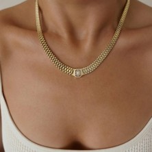 Retro Kordonda Baget Altın Kolye