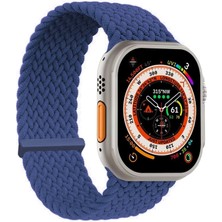 Microsonic Apple Watch Series 11 42MM Kordon, (Medium Size, 147MM) Knitted Fabric Single Loop Mavi