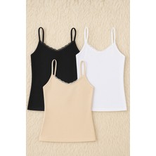 Kadın Viskon Likralı Askılı 3'lü Atlet Q6K6K1T3KA