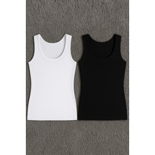 Kadın Modal Pamuklu Likralı Kalın Askılı 2'li Atlet Q6K6K0T1KA