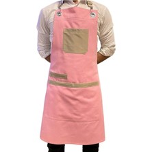 Önlük Sepeti  Pembe Trend Önlük Cafe Restoran Ayarlanabilir Askılı Önlük Model