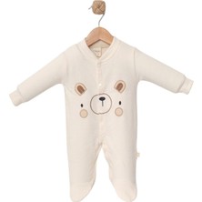 Celira Kahve Ayı Nakışlı Tulum 3 Ay,6 Ay,9 Ay Erkek Bebek