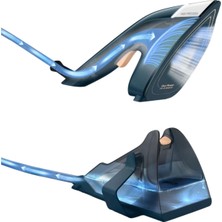2'si Bir Arada Buharlı Ütü, Mavi, 1700W, Yüksek Buhar, Dikey ve Yatay Kullanım