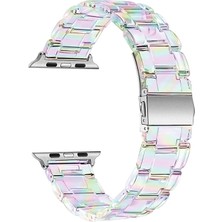 Microsonic Apple Watch Series 11 46MM Kordon Stainless Transparent Clear Çok Renkli