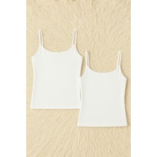 Kadın Pamuklu Likralı Pedli Ip Askılı Penye 2'li Atlet Q6K3K4T9KA