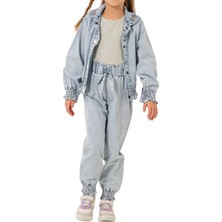 Celira Haki Kot Pantolonlu Ceketli Kız Çocuk Takım 6-9 Yaş