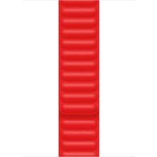 Microsonic Apple Watch Series 11 42MM Kordon Leather Link Band Kırmızı